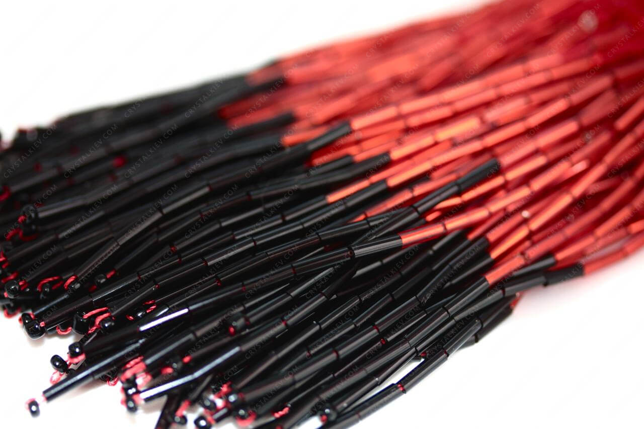 Пучки стеклярусу Red+Jet 6mm прямий